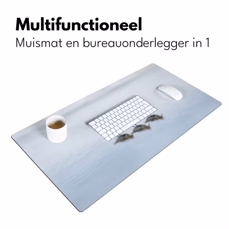 Vogels - Water - Grijs Muismat XXL klein -sfeer4