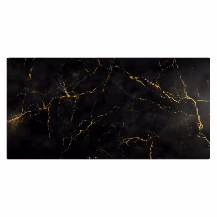 Zwart marmer - Gouden aders - Klassiek Muismat XXL klein -3d_leeg