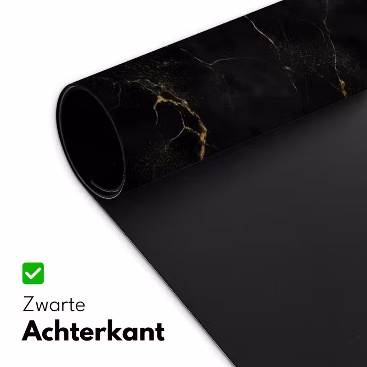 Zwart marmer - Gouden aders - Klassiek Muismat XXL klein -sfeer2