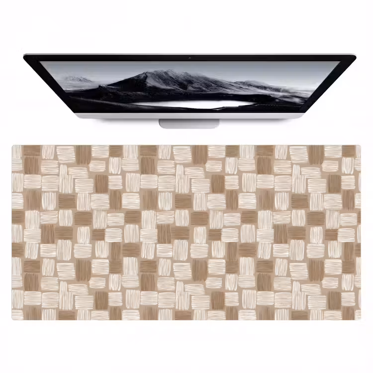 Blok - Patroon - Bruin Muismat XXL klein 681 -zzz3d