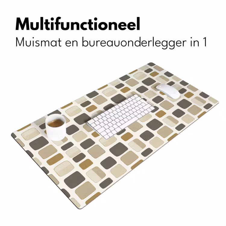 Blokken - Vintage - Grijs Muismat XXL klein 681 -sfeer4