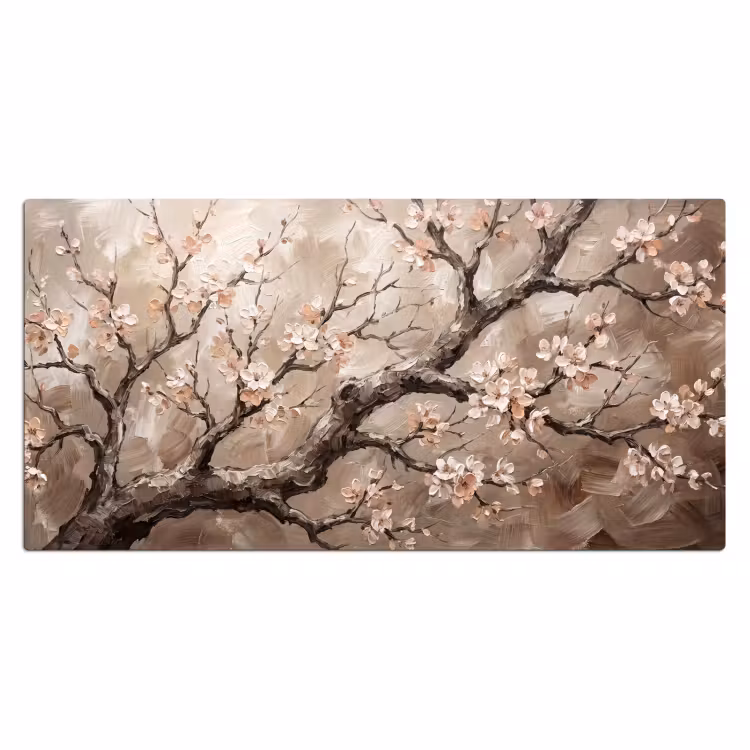 Bloesem - Takken - Schilderij - Beige - Serene Muismat XXL klein -3d_leeg