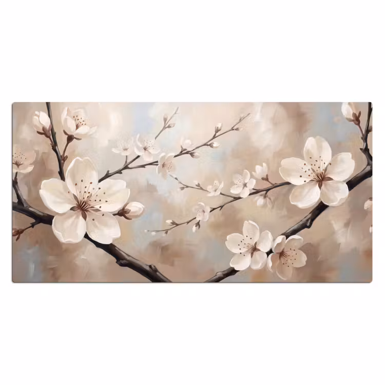 Bloesem - Takken - Schilderij - Beige - Serene Muismat XXL klein -3d_leeg