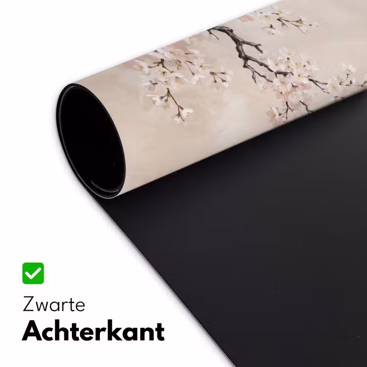 Bloesem - Illustratie - Taupe Muismat XXL klein -sfeer2