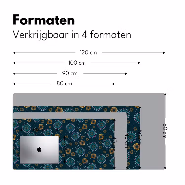 Blauw - Patroon - Retro Muismat XXL klein 681 -sfeer5