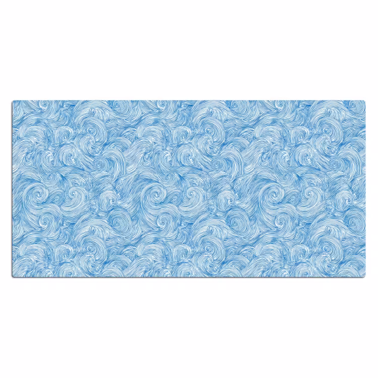 Blauw - Wit - Spiraal - Golven - Lijnen Muismat XXL klein 681 -3d_leeg