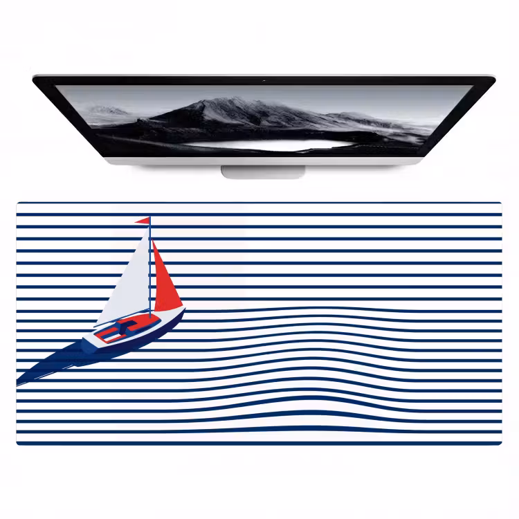 Boot - Water - Abstract - Blauw Muismat XXL klein -zzz3d