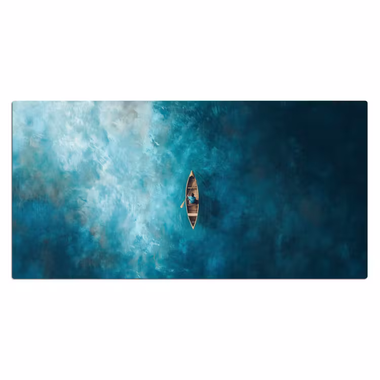 Bootje - Water - Blauw Muismat XXL klein -3d_leeg
