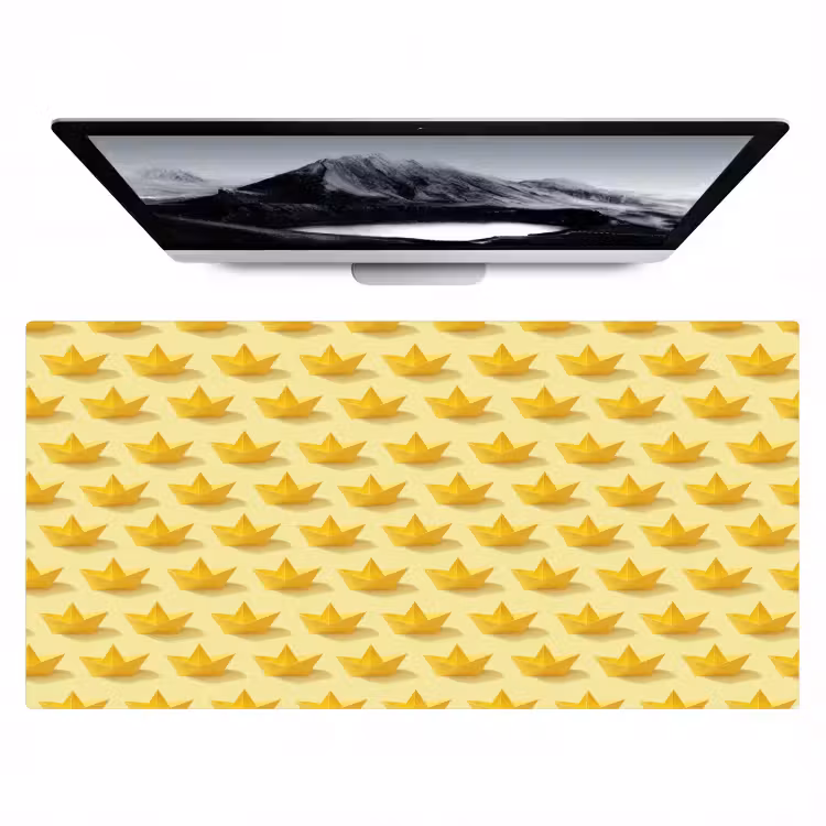 Bootjes - Origami - Creatief - Geel Muismat XXL klein 681 -zzz3d