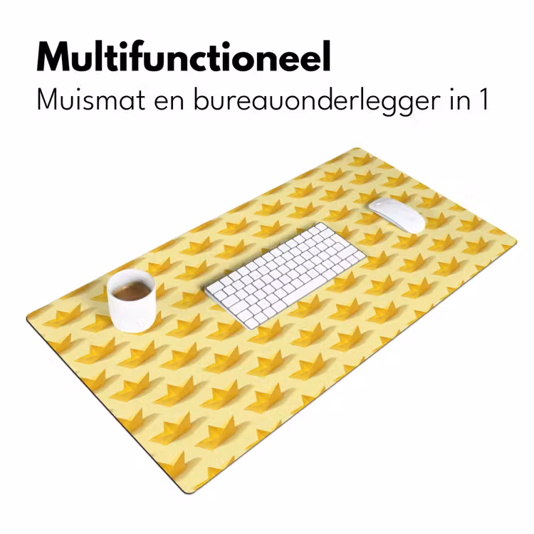 Bootjes - Origami - Creatief - Geel Muismat XXL klein 681 -sfeer4