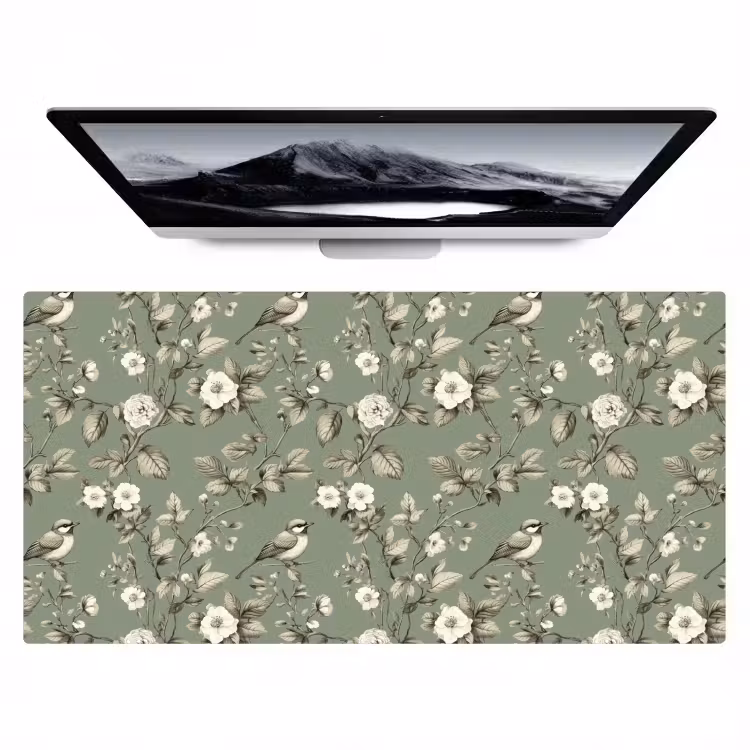 Botanisch - Vogels - Groen Muismat XXL klein 681 -zzz3d
