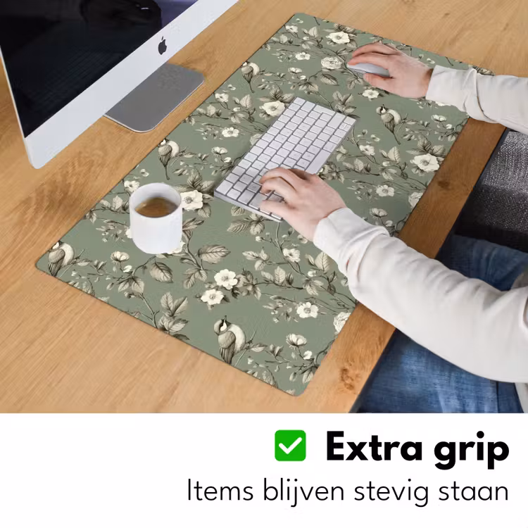 Botanisch - Vogels - Groen Muismat XXL klein 681 -sfeer3