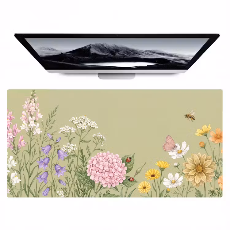 Botanisch - Bloemen - Kleurrijk Muismat XXL klein -zzz3d