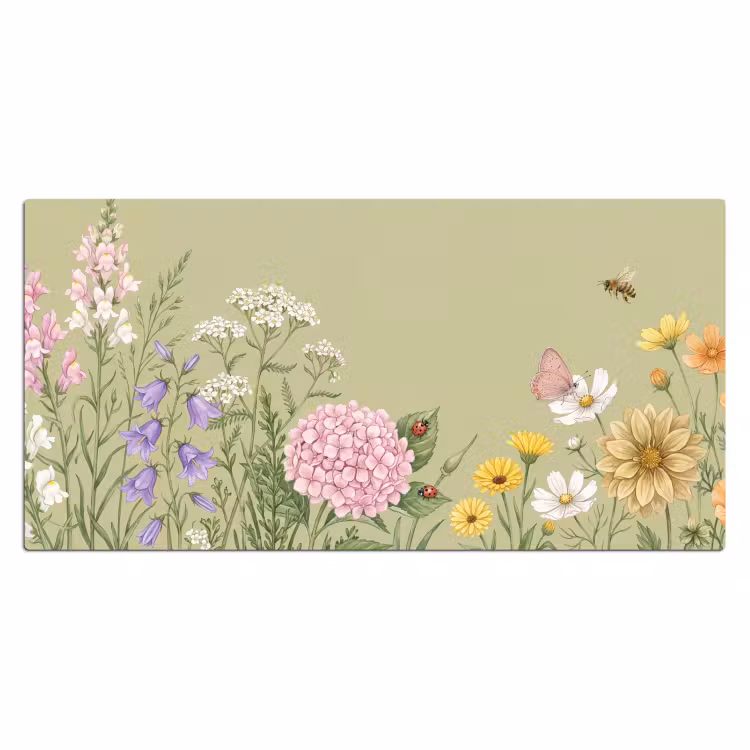 Botanisch - Bloemen - Kleurrijk Muismat XXL klein -3d_leeg
