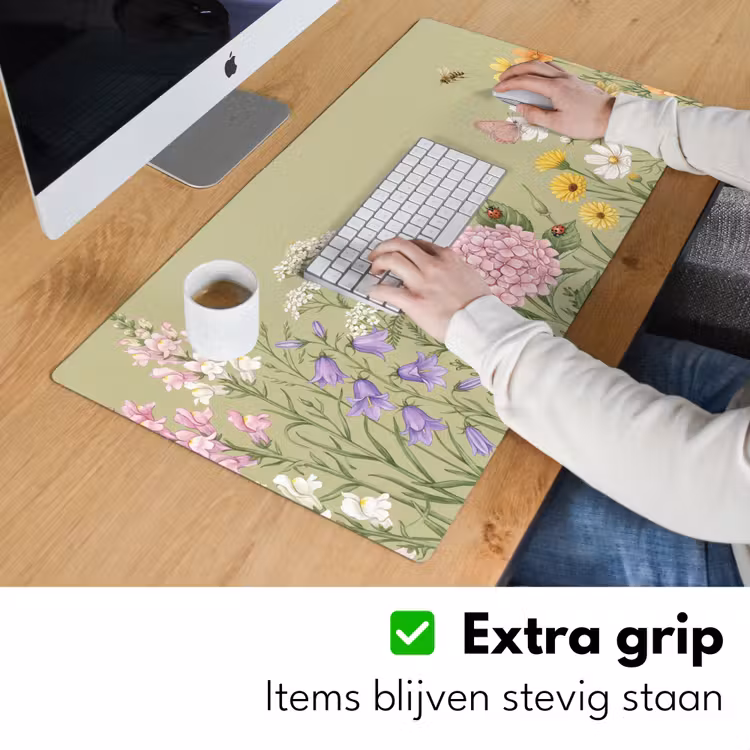Botanisch - Bloemen - Kleurrijk Muismat XXL klein -sfeer3