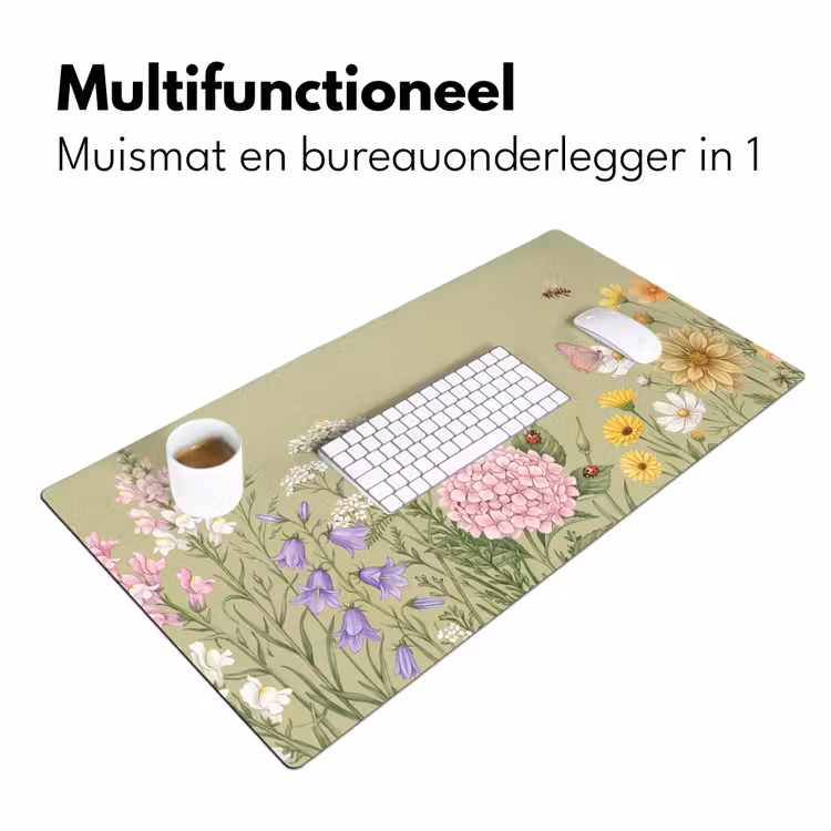 Botanisch - Bloemen - Kleurrijk Muismat XXL klein -sfeer4