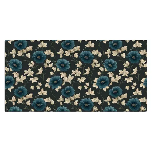 Botanisch - Bloemen - Blauw Muismat XXL klein 681 -3d_leeg