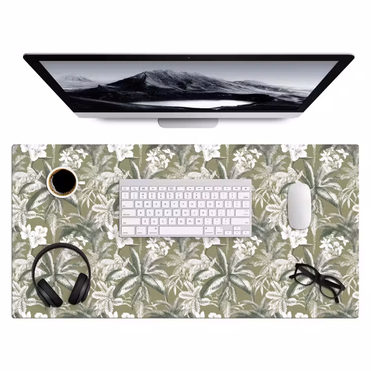 Botanisch - Bloemen - Groen Muismat XXL klein 681 -3d