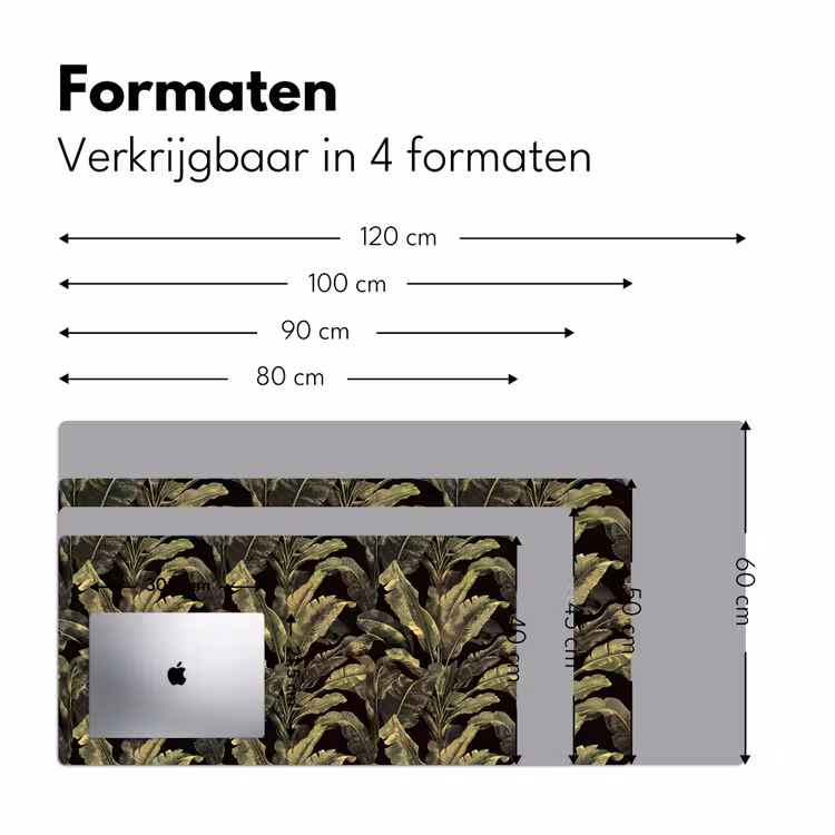 Botanisch - Bladeren - Groen Muismat XXL klein 681 -sfeer5