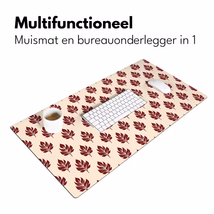 Botanisch - Patroon - Bordeaux Muismat XXL klein 681 -sfeer4