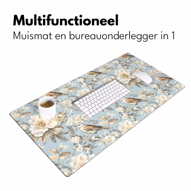 Botanisch - Zangvogel - Blauw Muismat XXL klein 681 -sfeer4