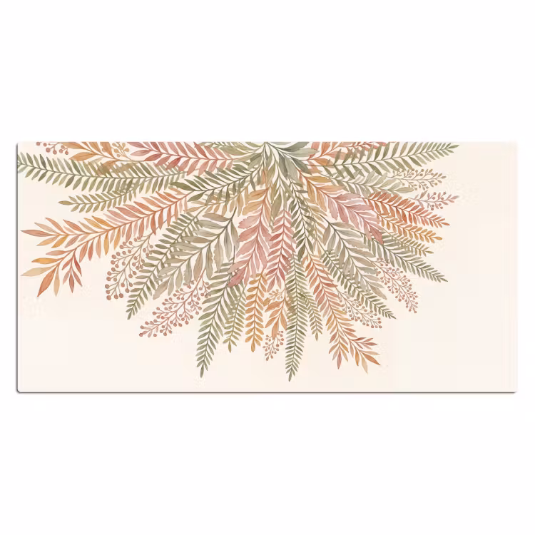 Botanisch - Aquarel - Kleurrijk Muismat XXL klein -3d_leeg