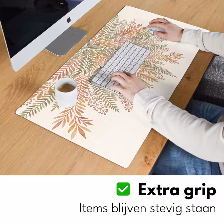 Botanisch - Aquarel - Kleurrijk Muismat XXL klein -sfeer3