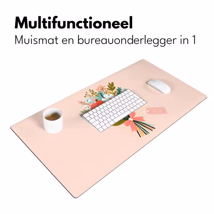 Boeket - Strikje - Kaartje - Quote Muismat XXL klein -sfeer4