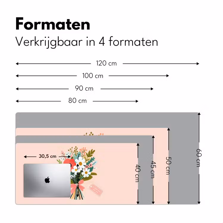 Boeket - Strikje - Kaartje - Quote Muismat XXL klein -sfeer5