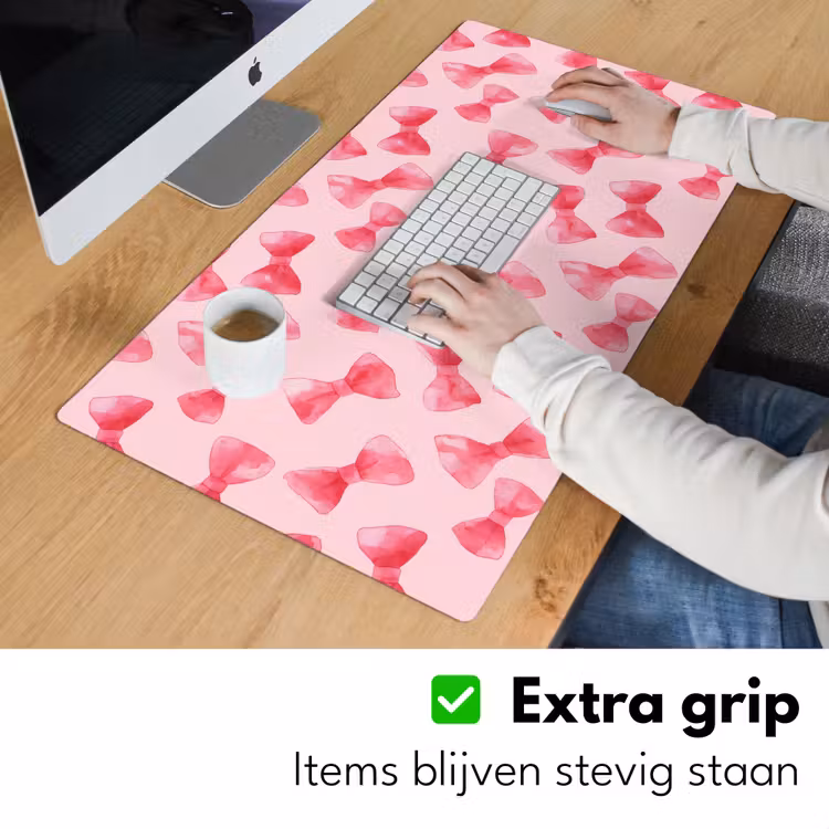 Strikken - Aquarel - Roze Muismat XXL klein 681 -sfeer3