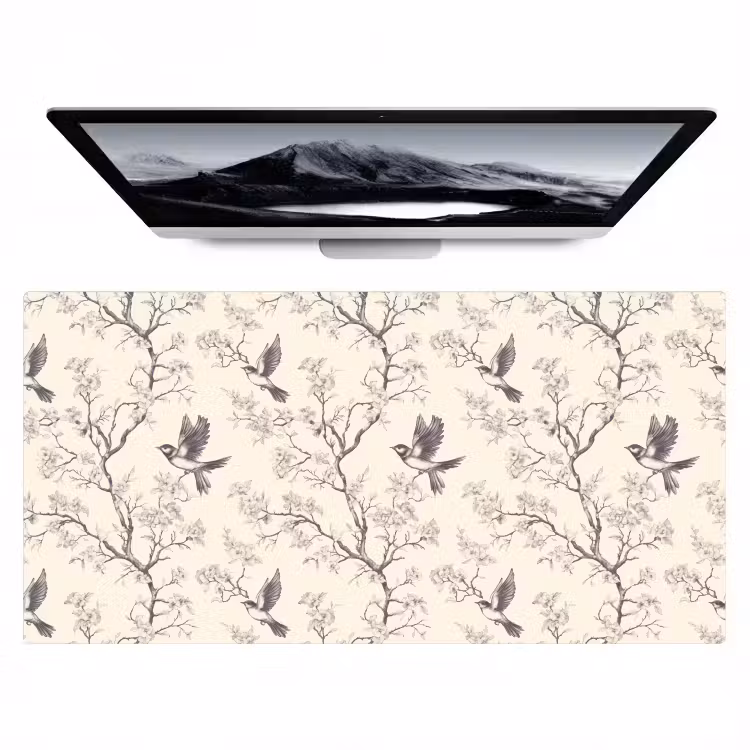 Takken - Vogels - Beige Muismat XXL klein 681 -zzz3d