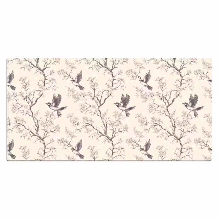 Takken - Vogels - Beige Muismat XXL klein 681 -3d_leeg
