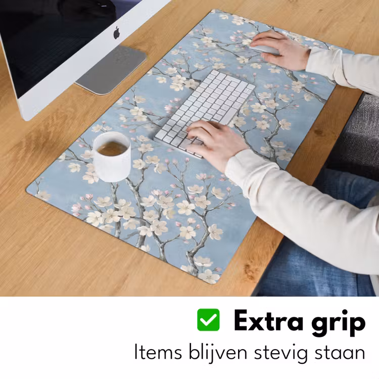 Takken - Kersenbloesem - Blauw Muismat XXL klein -sfeer3