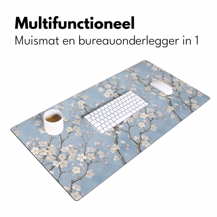 Takken - Kersenbloesem - Blauw Muismat XXL klein -sfeer4