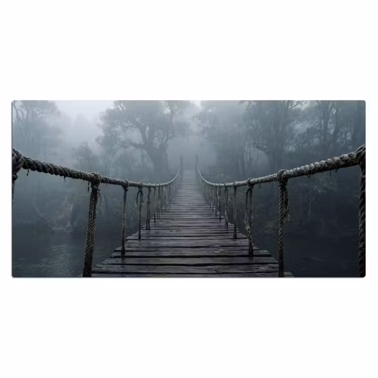Brug - Jungle - Mist - Natuur Muismat XXL klein -3d_leeg