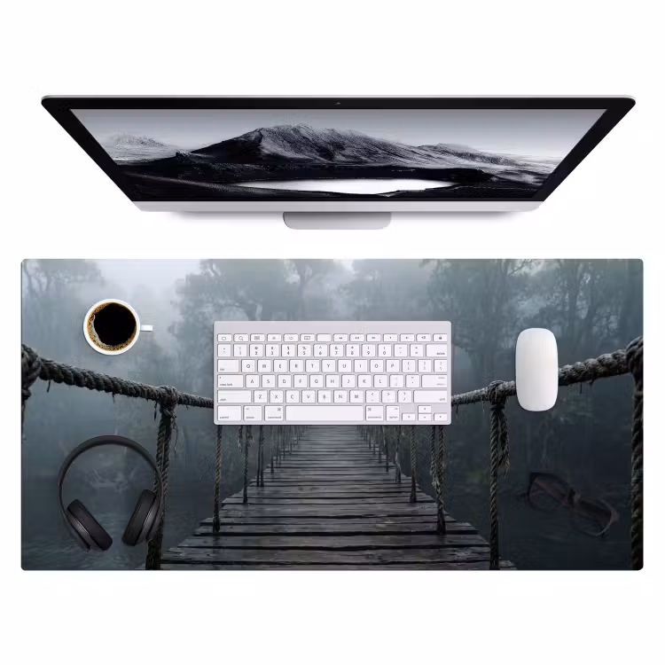 Brug - Jungle - Mist - Natuur Muismat XXL klein -3d