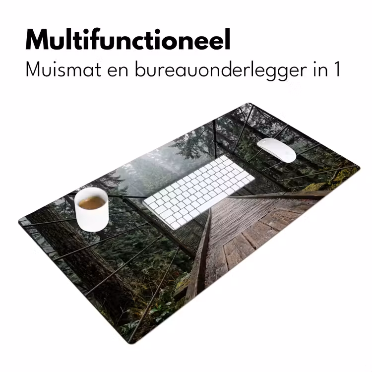 Brug - Bos - Mist - Natuur Muismat XXL klein -sfeer4