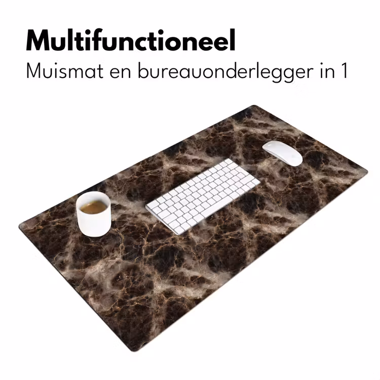 Bruin - Goud - Marmer Muismat XXL klein 681 -sfeer4