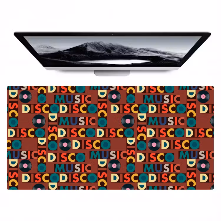 Bruin - Retro - Disco - Patroon Muismat XXL klein 681 -zzz3d