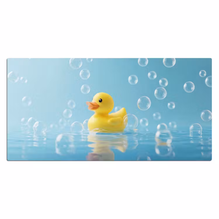 Bubbels - Badeend - Geel Muismat XXL klein -3d_leeg