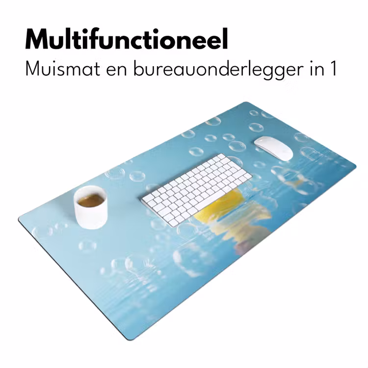 Bubbels - Badeend - Geel Muismat XXL klein -sfeer4