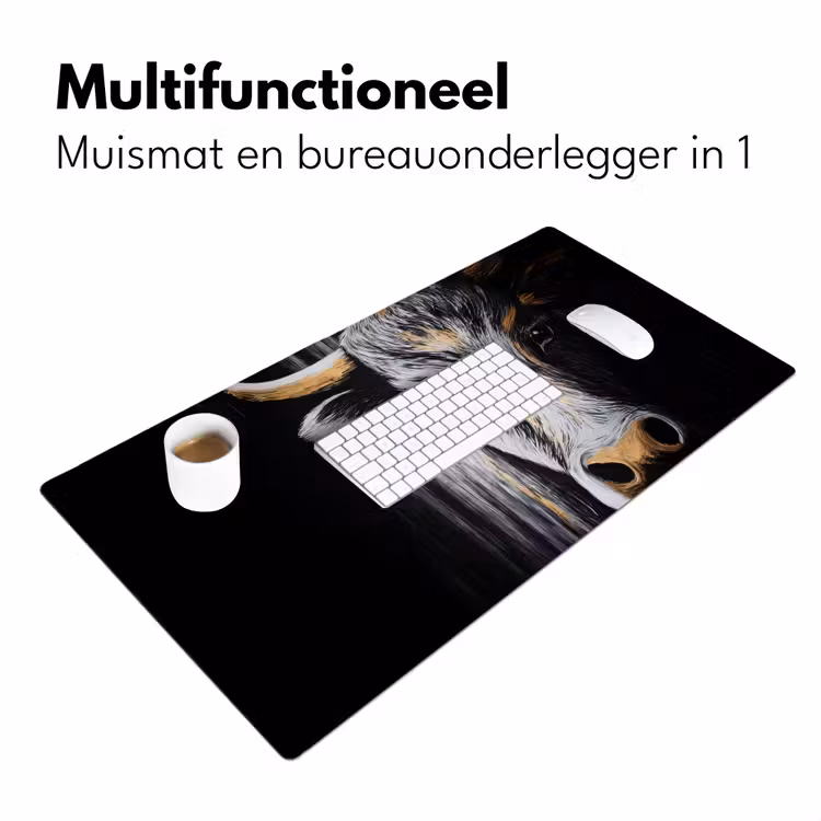 Stier - Hoorns - Snuit - Goud Muismat XXL klein -sfeer4