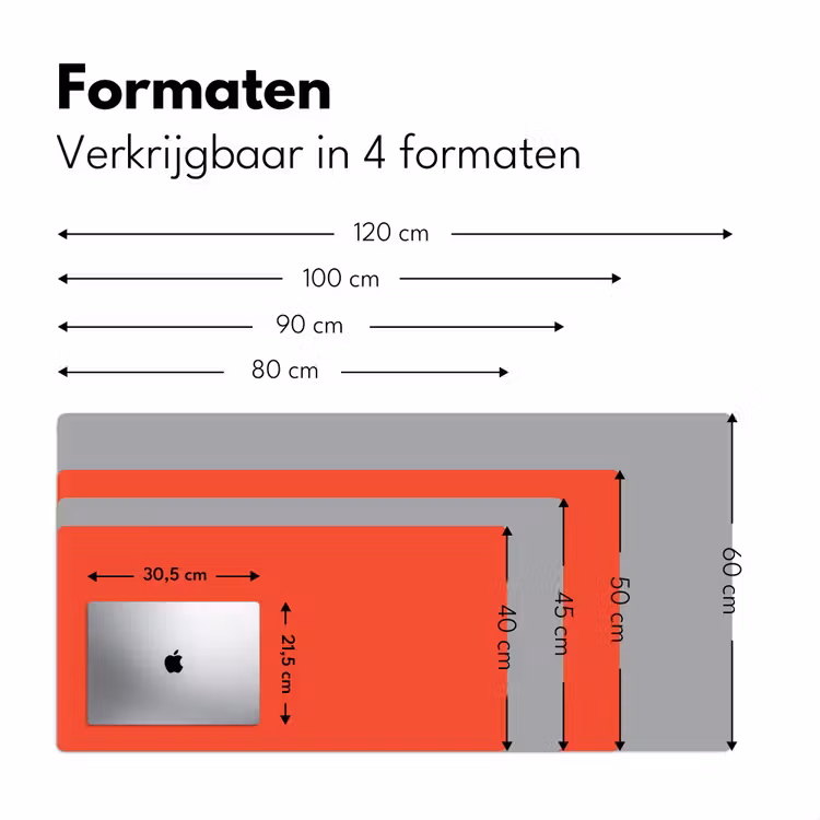 Burnt - Coral - Oranje Muismat XXL klein 681 -sfeer5