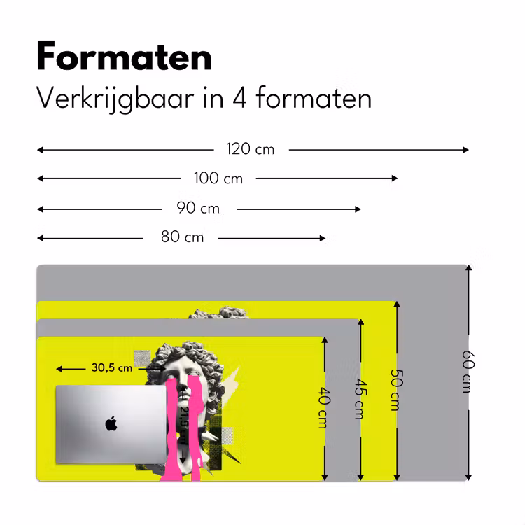 Buste - Verf - Geel Muismat XXL klein -sfeer5