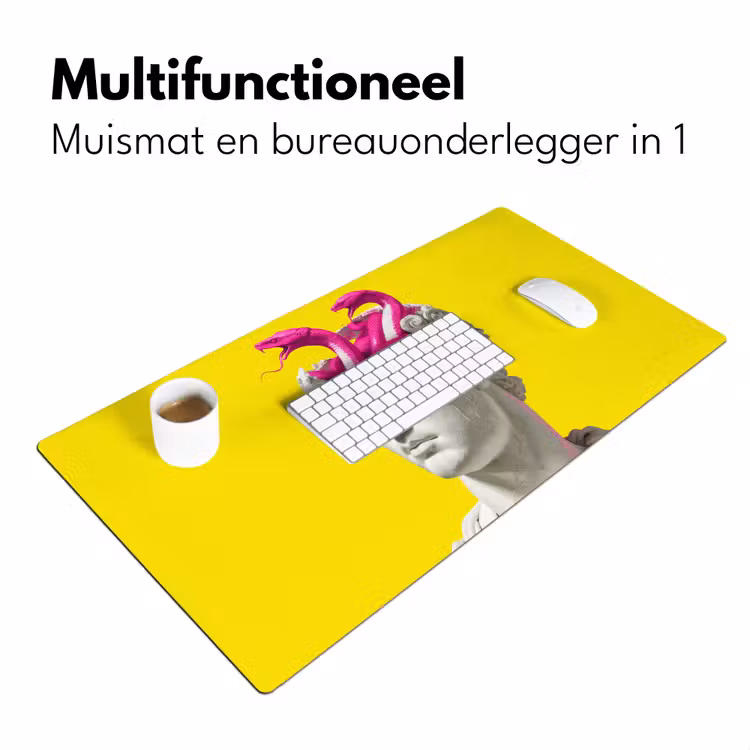 Buste - Slangen - Geel Muismat XXL klein -sfeer4