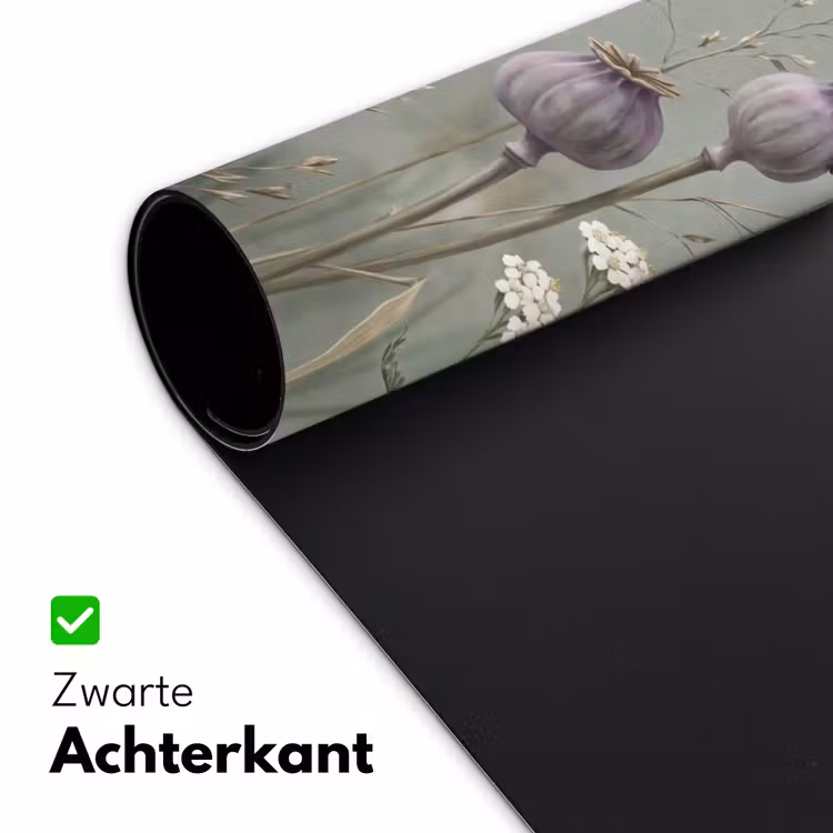 Vlinders - Wildbloemen - Illustratie - Kleurrijk Muismat XXL klein -sfeer2