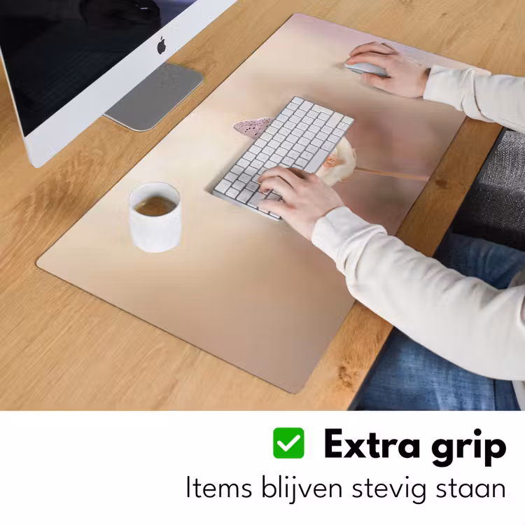 Vlinder - Bloem - Blauw Muismat XXL klein -sfeer3