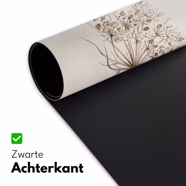 Vlinder - Bloem -Natuur - Beige Muismat XXL klein -sfeer2