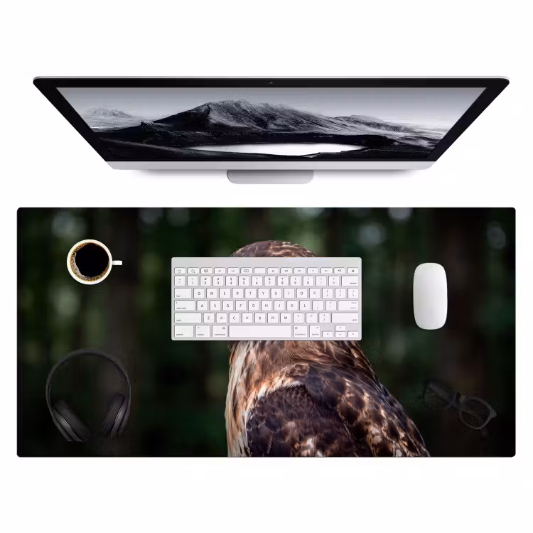 Buizerd - Roofvogel - Natuur - Bruin Muismat XXL klein -3d