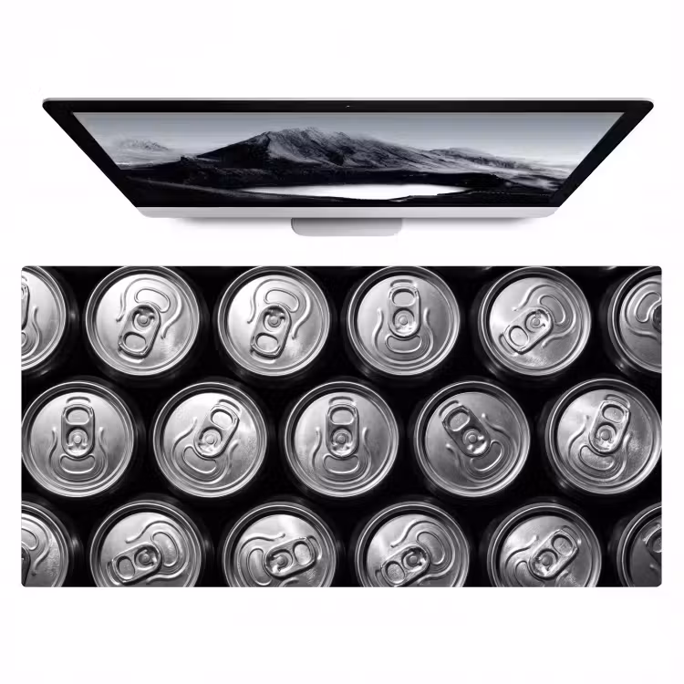 Blikjes - Aluminium - Patroon - Industrieel - Zilver Muismat XXL klein -zzz3d